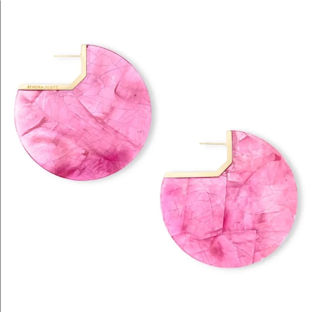 KENDRA SCOTT Kai Earrings in Gold & Pink MOP NWT